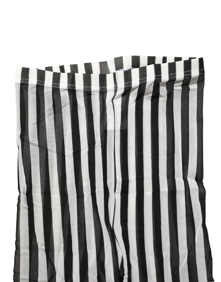 Women’s Dolce &amp; Gabbana Black White Stripes Tights Stocking Pantyhose Socks