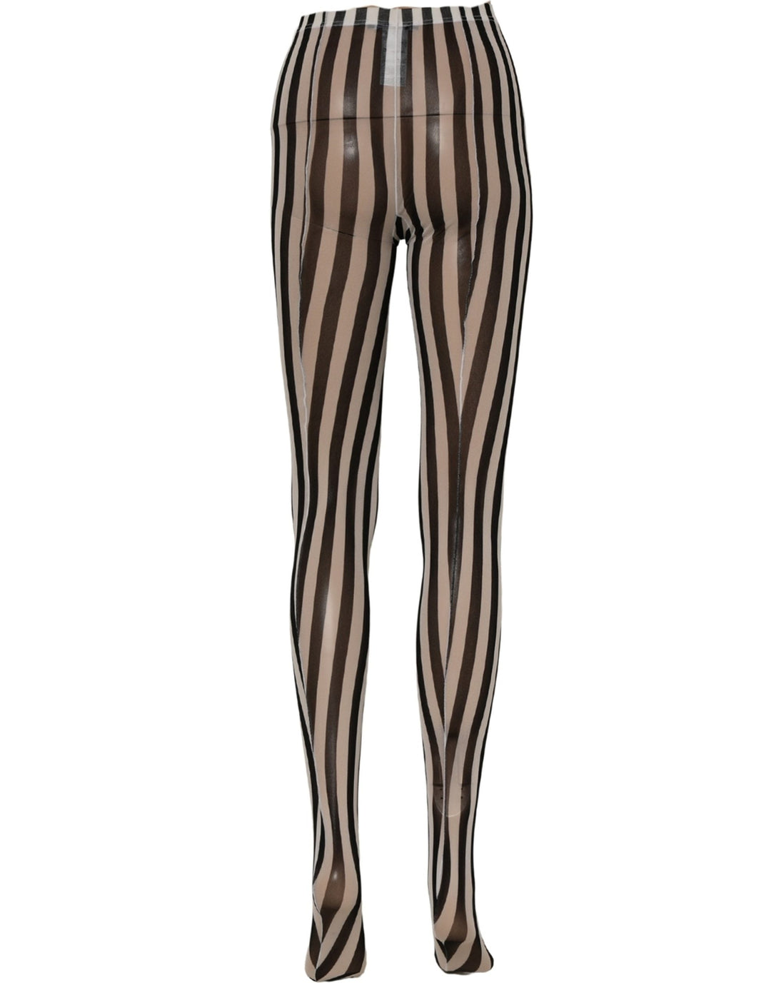 Women’s Dolce &amp; Gabbana Black White Stripes Tights Stocking Pantyhose Socks