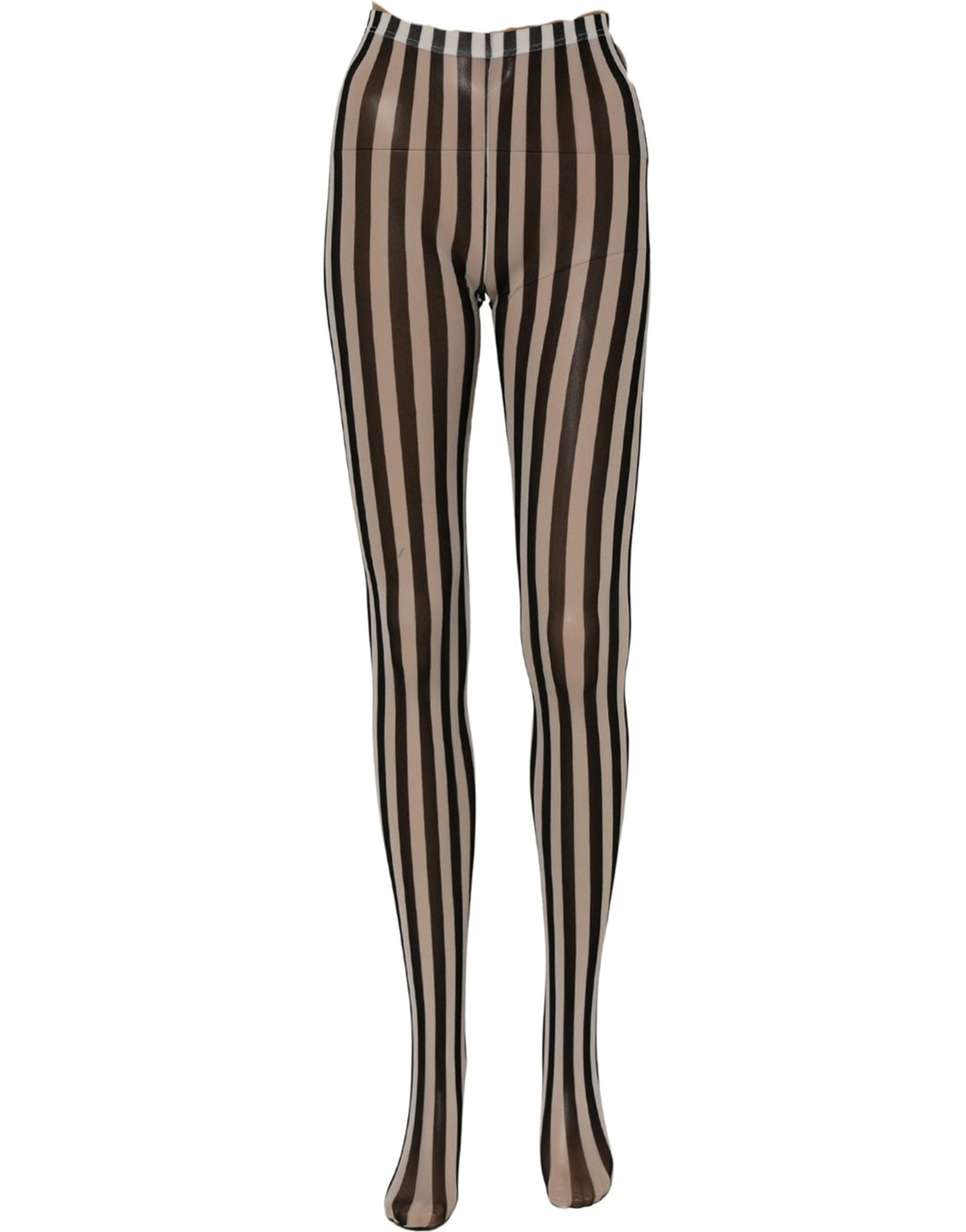 Women’s Dolce &amp; Gabbana Black White Stripes Tights Stocking Pantyhose Socks