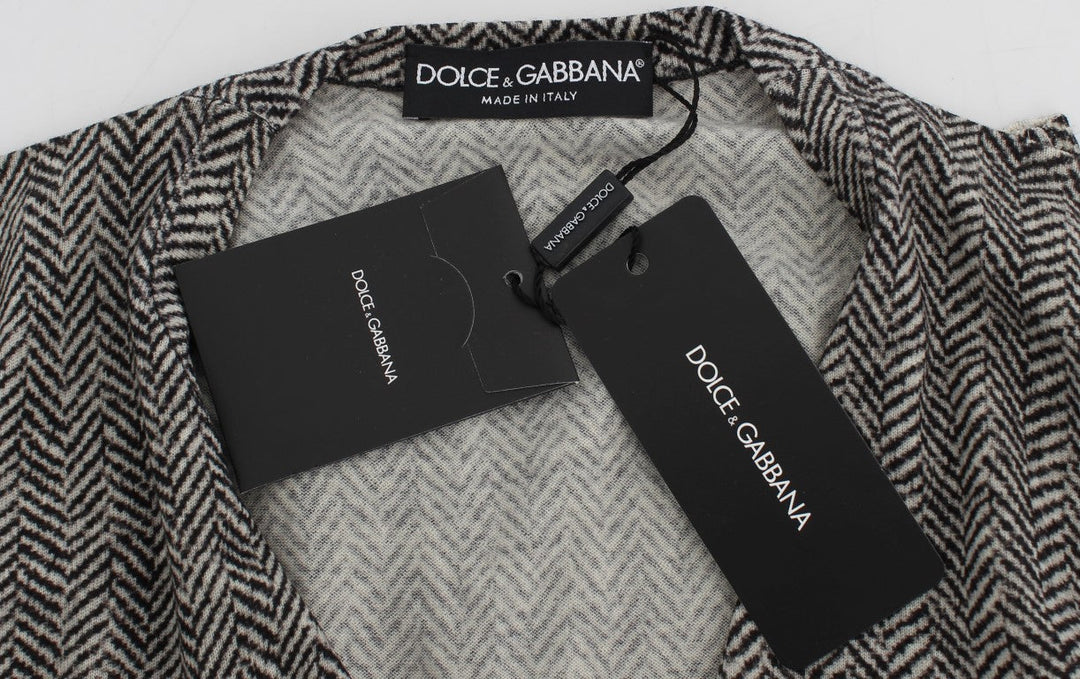 Women’s Dolce &amp; Gabbana Black White Wool Top Cardigan Sweater