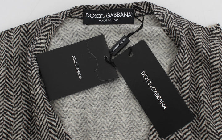 Women’s Dolce &amp; Gabbana Black White Wool Top Cardigan Sweater