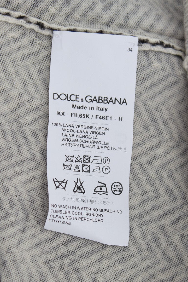 Women’s Dolce &amp; Gabbana Black White Wool Top Cardigan Sweater