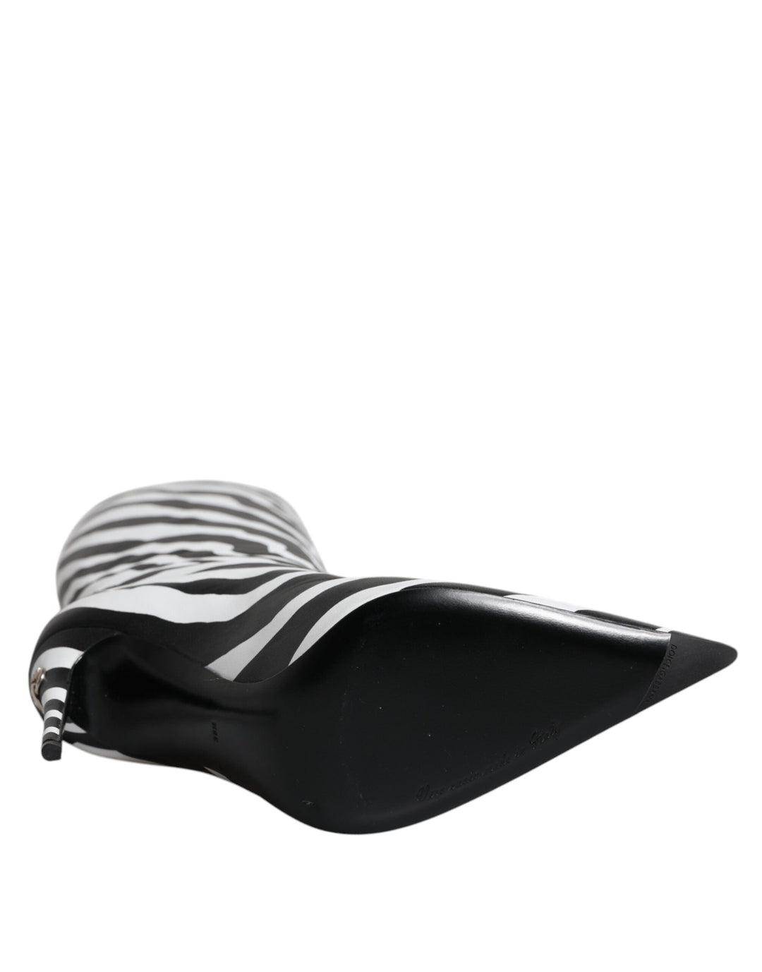 Women’s Dolce &amp; Gabbana Black White Zebra Heels High Boots Shoes