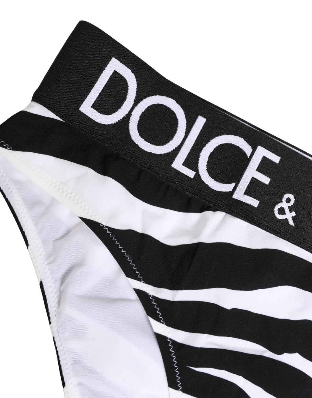 Women’s Dolce &amp; Gabbana Black White Zebra Print Brief Panty Underwear