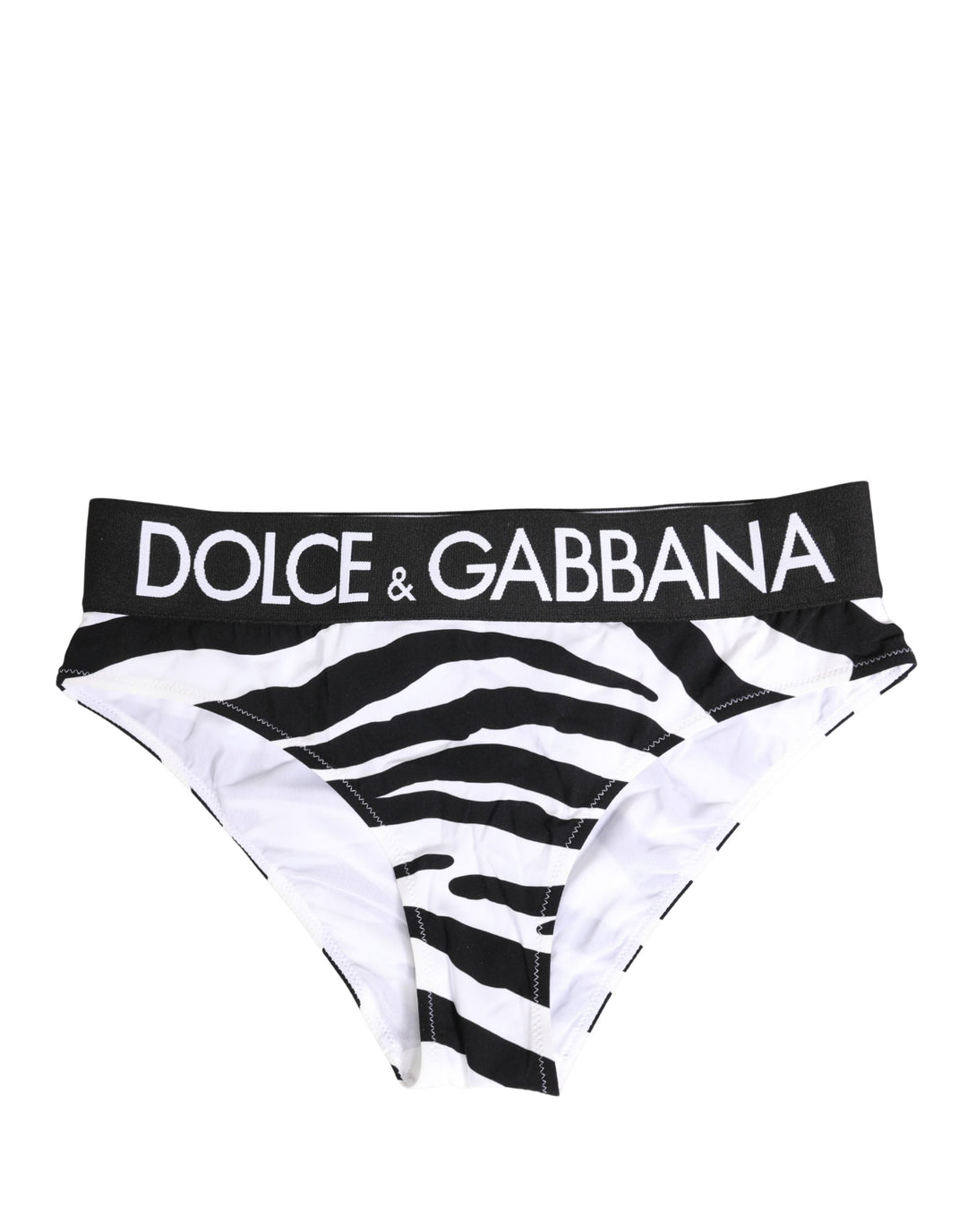 Women’s Dolce &amp; Gabbana Black White Zebra Print Brief Panty Underwear