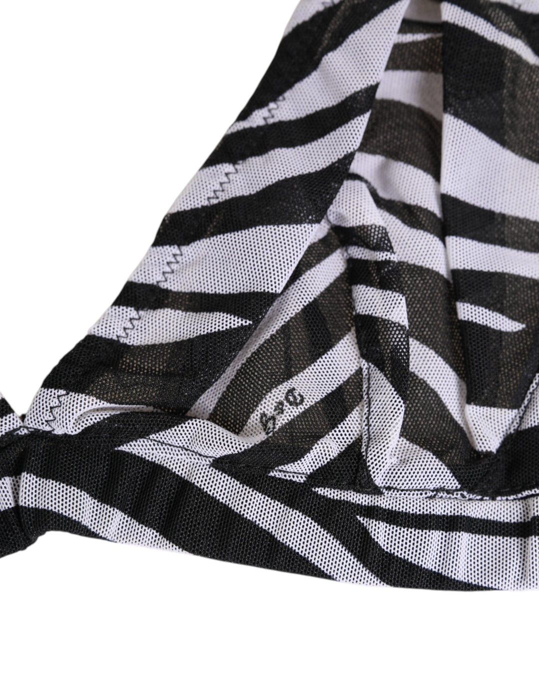Women’s Dolce &amp; Gabbana Black White Zebra Print Sheer Mesh Bralette Underwear