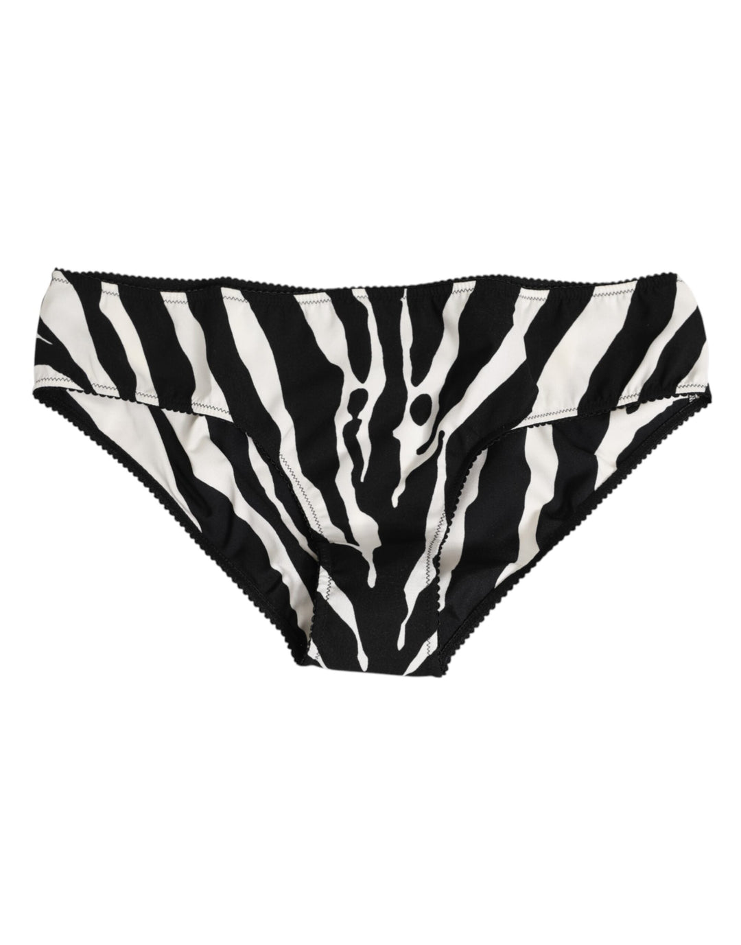 Women’s Dolce &amp; Gabbana Black White Zebra Print Slip Briefs Underwear