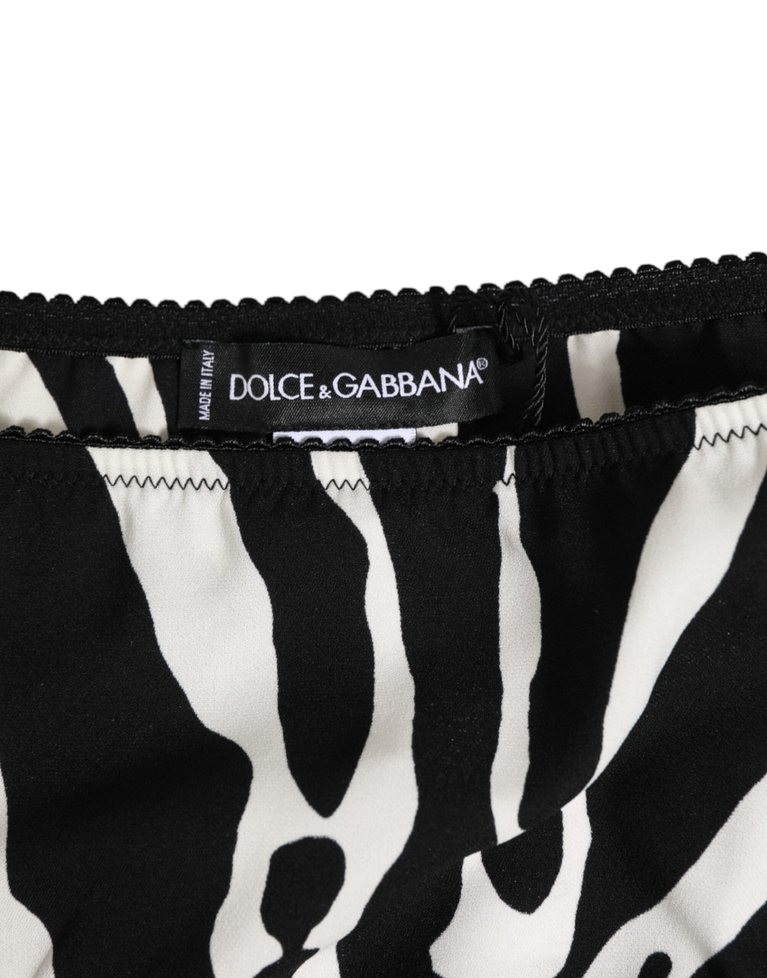Women’s Dolce &amp; Gabbana Black White Zebra Print Slip Briefs Underwear