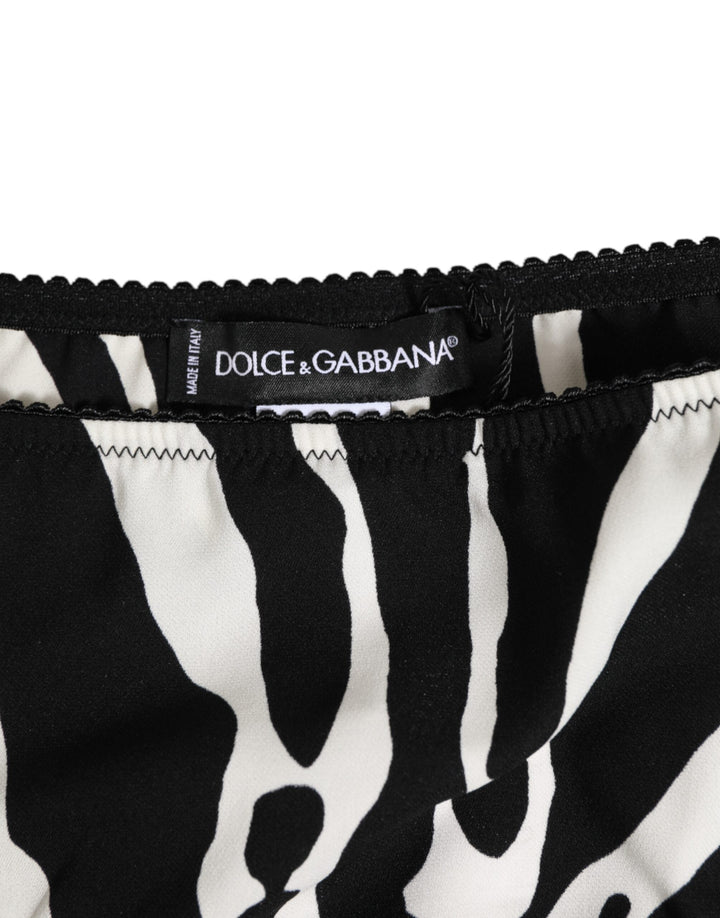 Women’s Dolce &amp; Gabbana Black White Zebra Print Slip Briefs Underwear
