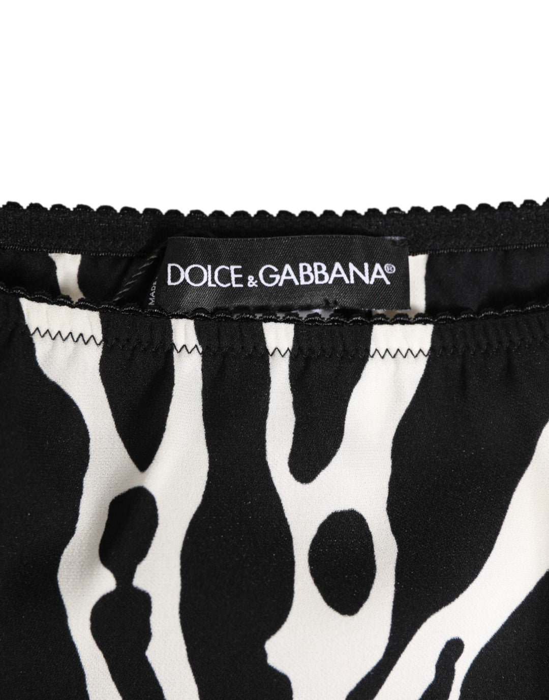 Women’s Dolce &amp; Gabbana Black White Zebra Print Slip Briefs Underwear