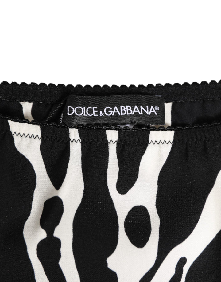 Women’s Dolce &amp; Gabbana Black White Zebra Print Slip Briefs Underwear