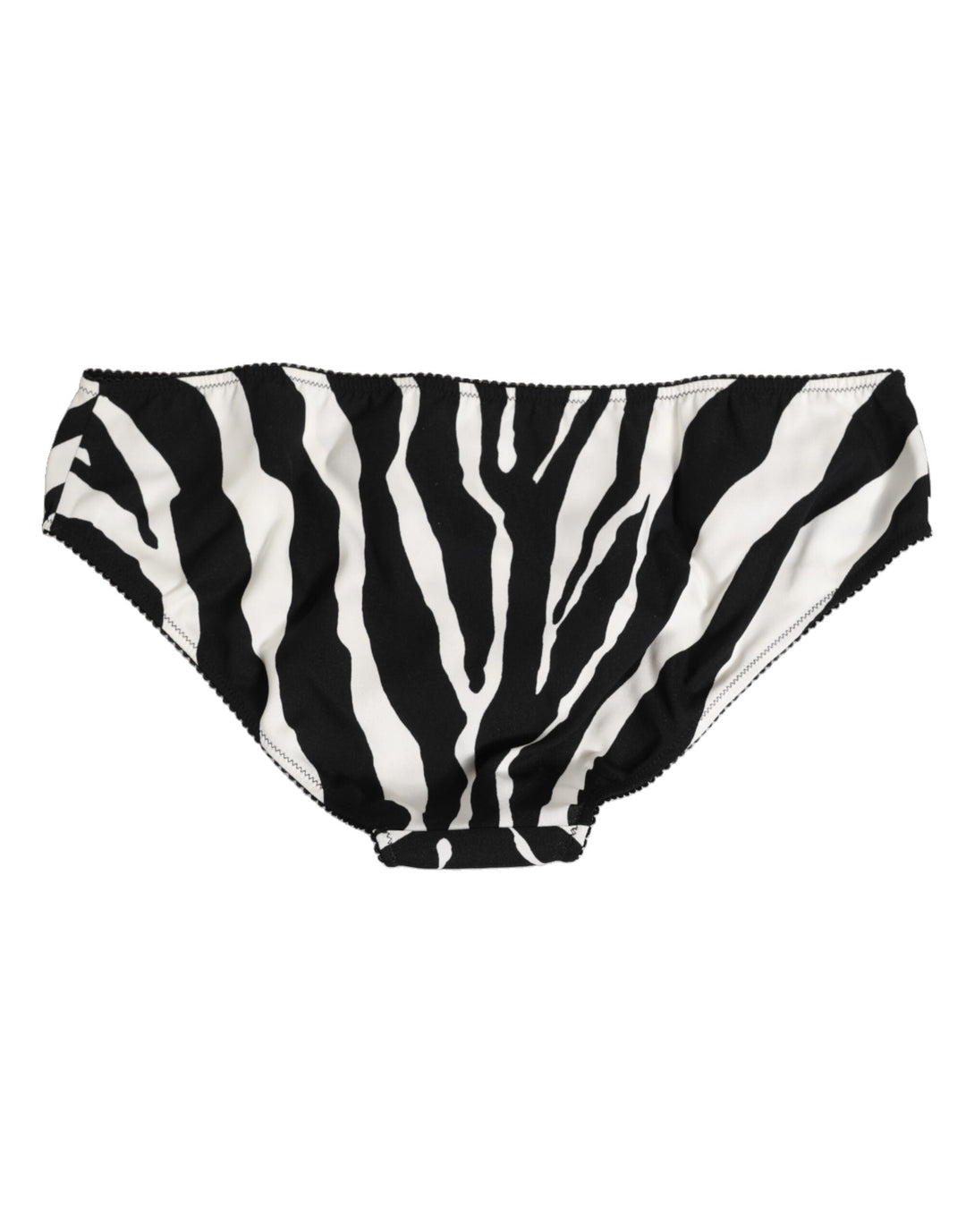 Women’s Dolce &amp; Gabbana Black White Zebra Print Slip Briefs Underwear