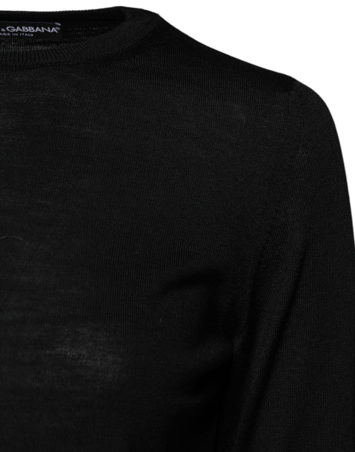 Women’s Dolce &amp; Gabbana Black Wool Knit Crew Neck Pullover Sweater