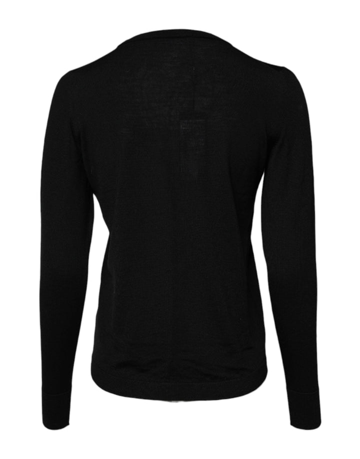 Women’s Dolce &amp; Gabbana Black Wool Knit Crew Neck Pullover Sweater