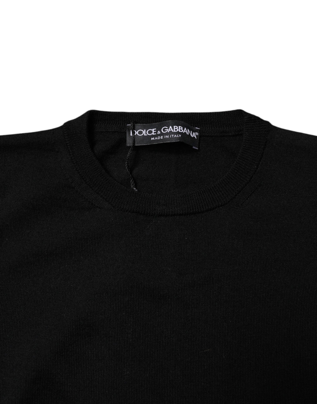 Women’s Dolce &amp; Gabbana Black Wool Knit Crew Neck Pullover Sweater