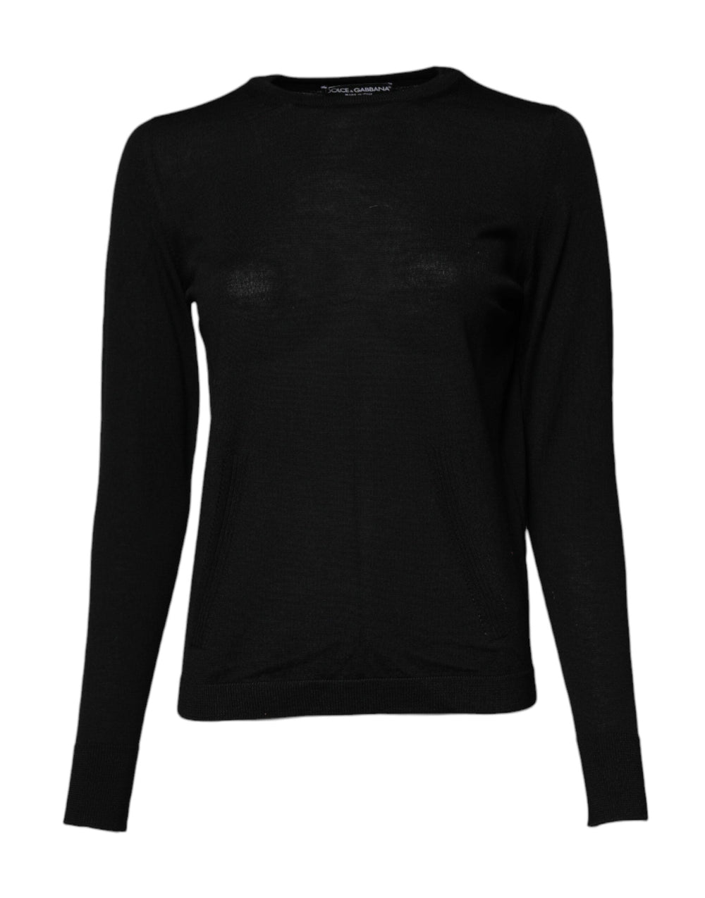 Women’s Dolce & Gabbana Black Wool Knit Crew Neck Pullover Sweater