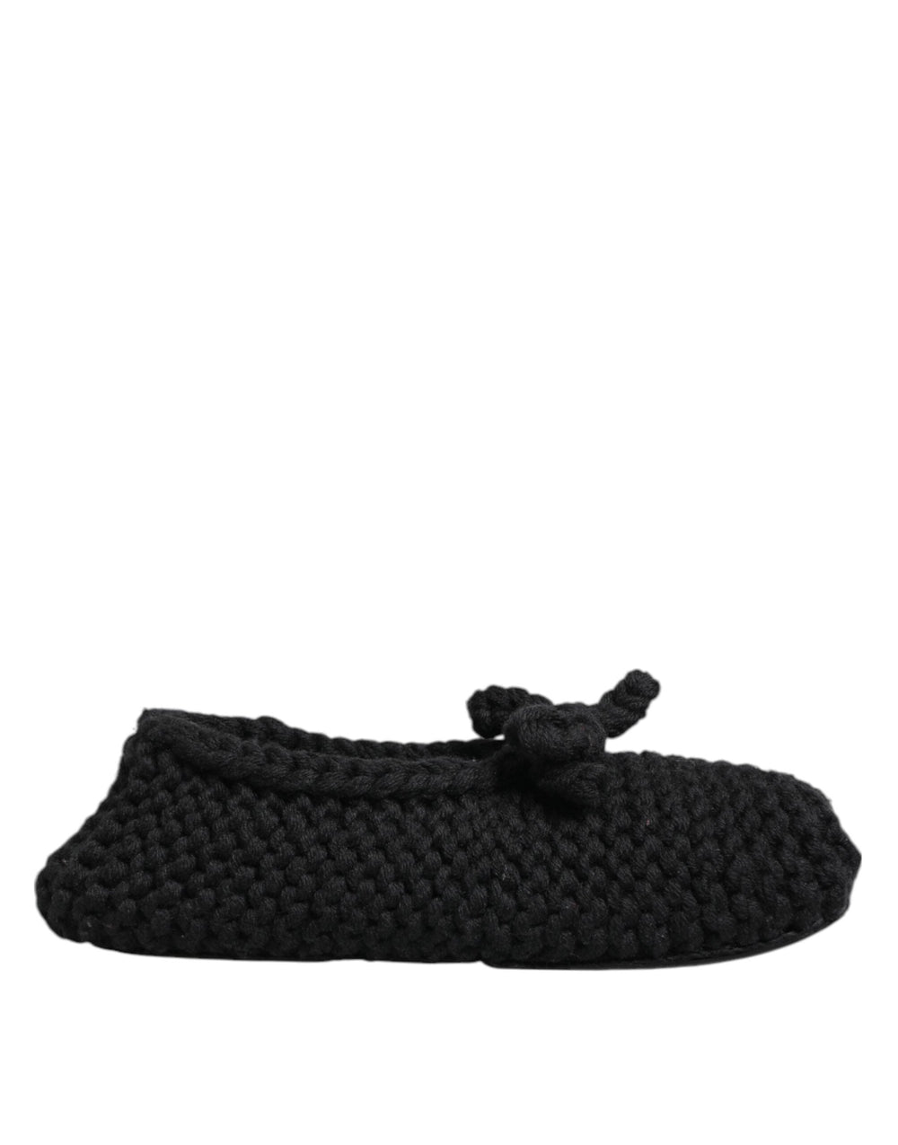 Women’s Dolce & Gabbana Black Wool Knit Slip on Ballerina Flats Shoes