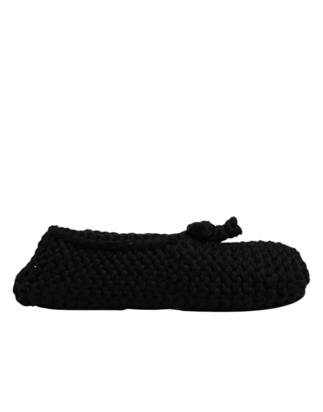 Women’s Dolce &amp; Gabbana Black Wool Slip on Flats Ballerina Shoes