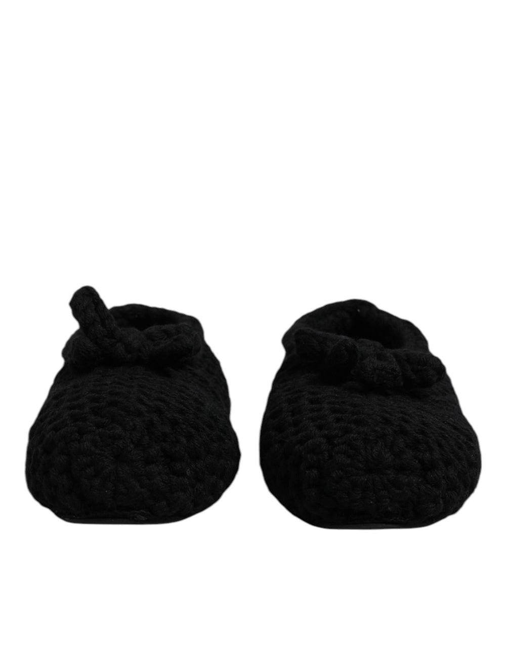 Women’s Dolce & Gabbana Black Wool Slip on Flats Ballerina Shoes