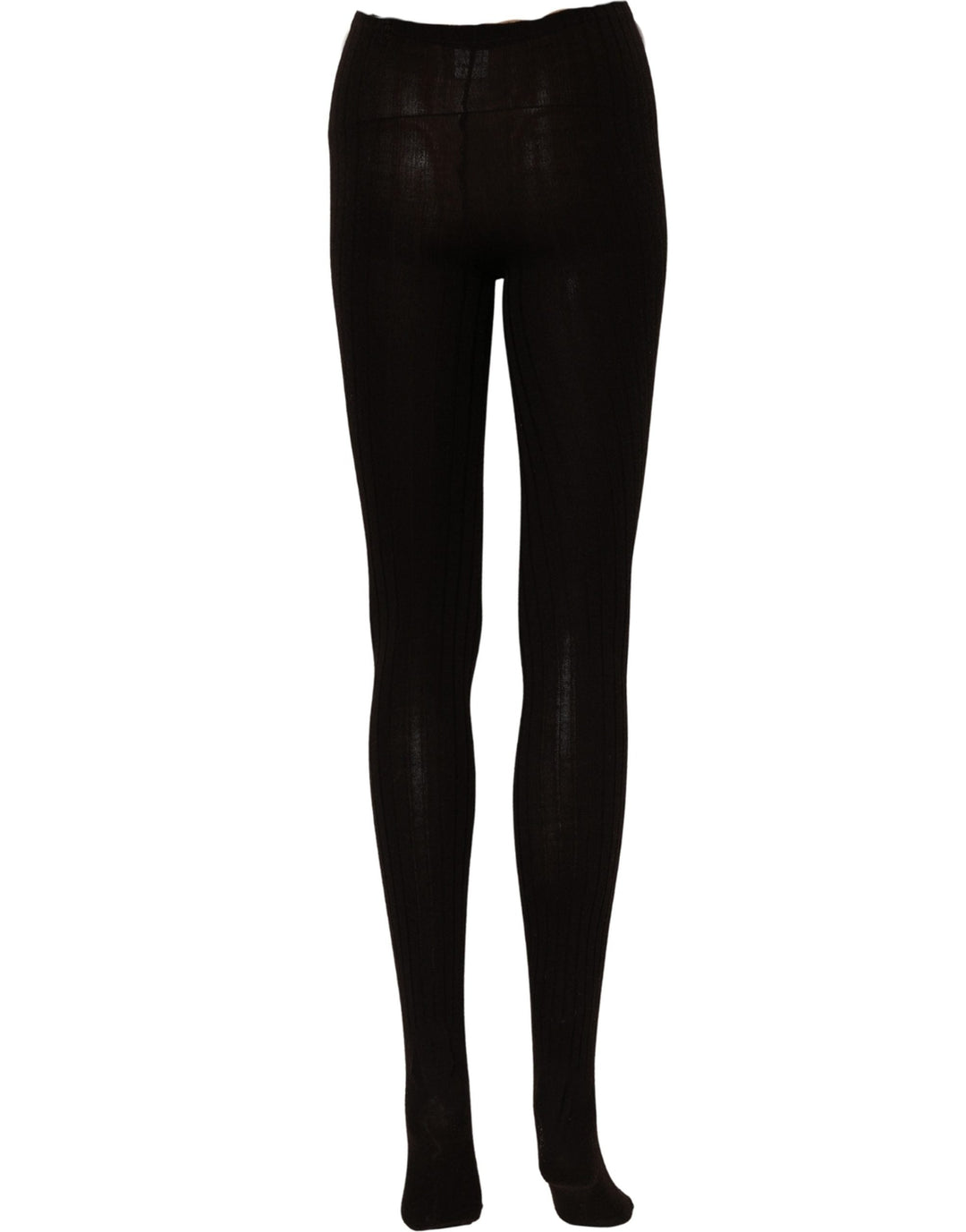 Dolce &amp; Gabbana Black Wool Tights Stocking Pantyhose One Size Socks