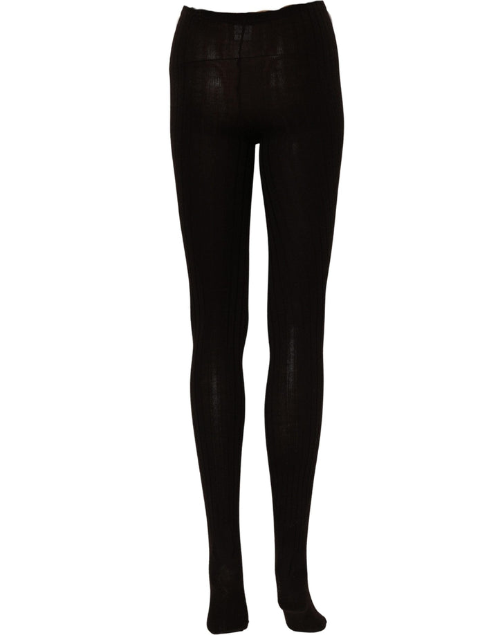 Dolce &amp; Gabbana Black Wool Tights Stocking Pantyhose One Size Socks
