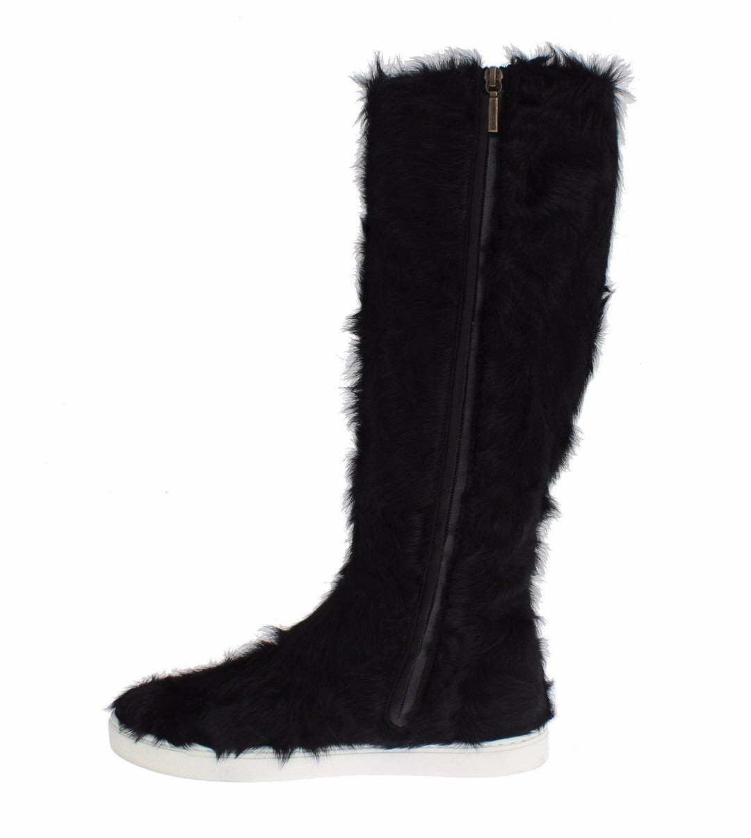 Women’s Dolce &amp; Gabbana Black Xiangao Lamb Fur Leather Boots