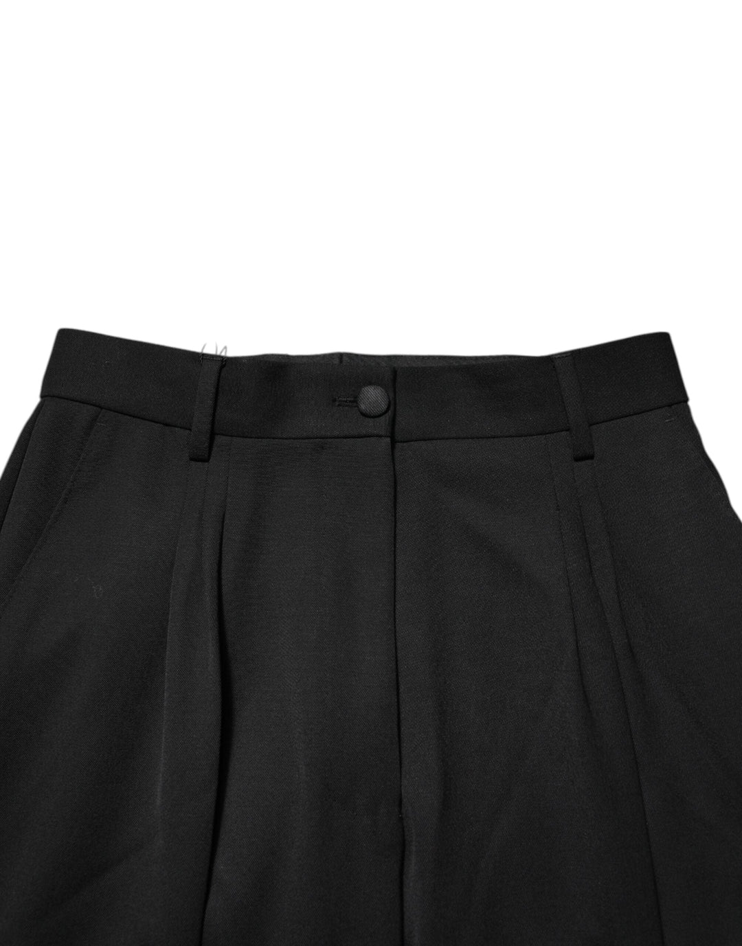 Women’s Dolce &amp; Gabbana Black Zip Detailed Wool Straight Leg Pants