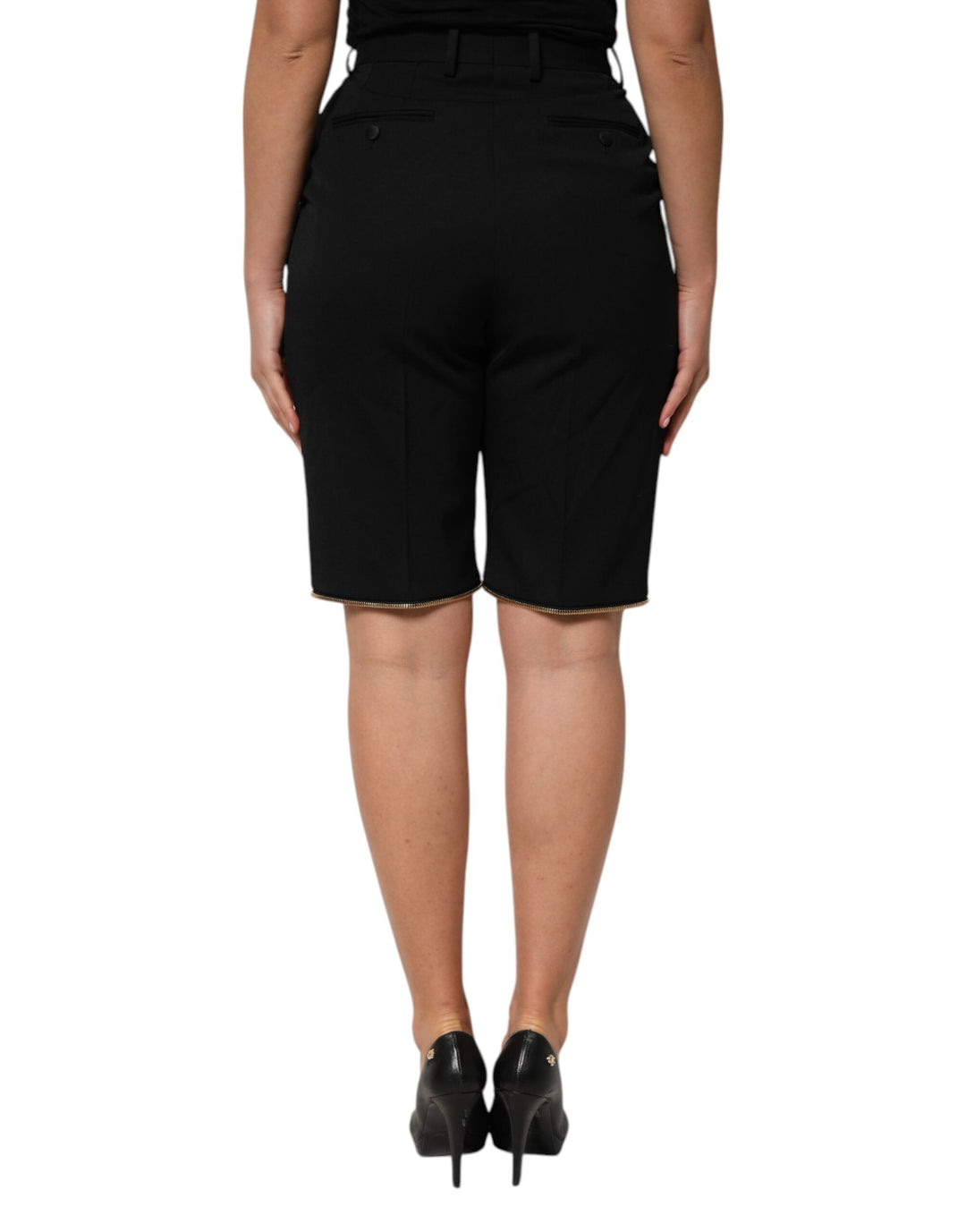 Women’s Dolce &amp; Gabbana Black Zip Detailed Wool Straight Leg Pants