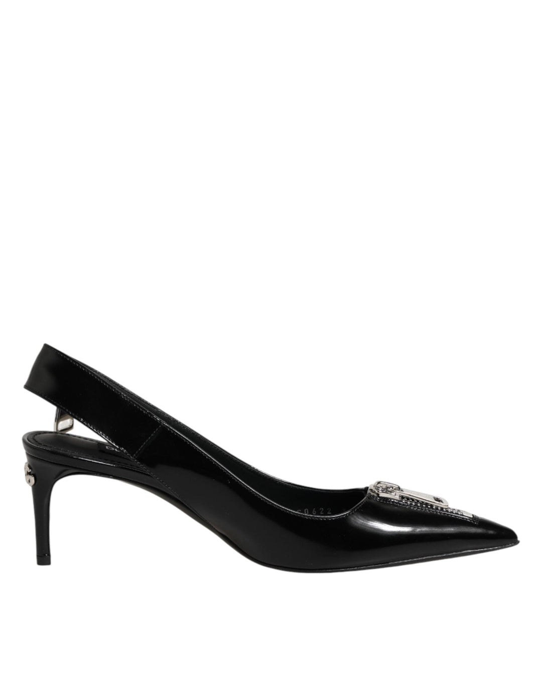Women’s Dolce & Gabbana Black Zipper Leather Heels Slingbacks Shoes