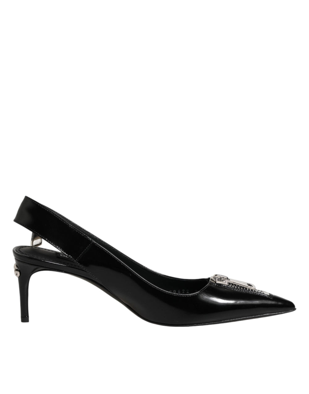 Women’s Dolce & Gabbana Black Zipper Leather Heels Slingbacks Shoes