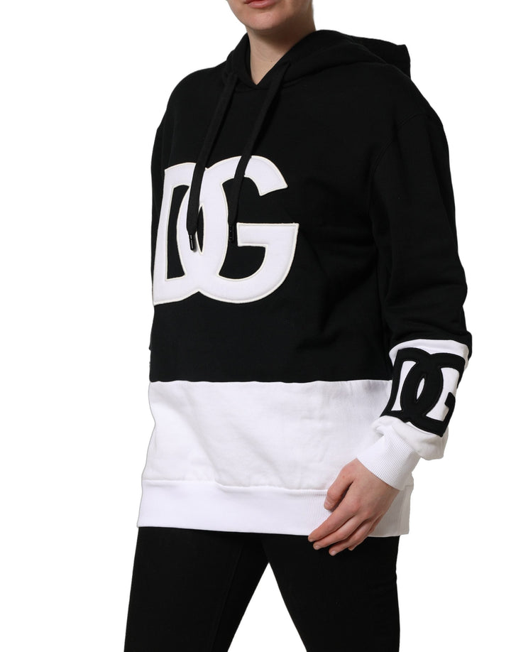 Women’s Dolce &amp; Gabbana Blackwhite Appliqué Hooded Sweatshirt Sweater