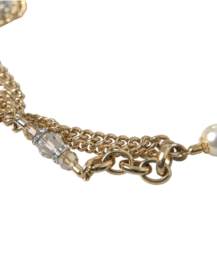 Women’s Dolce &amp; Gabbana Blue Braided Gold Brass Chain Waist Belt