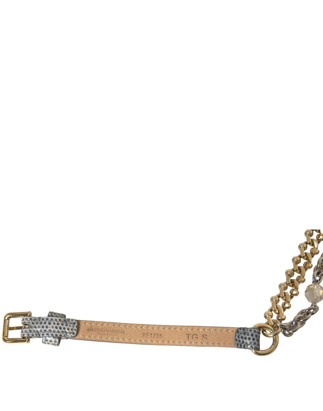 Women’s Dolce &amp; Gabbana Blue Braided Gold Brass Chain Waist Belt