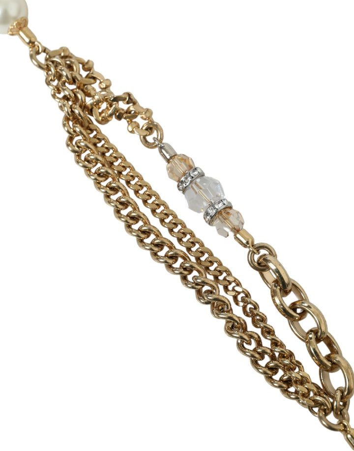 Women’s Dolce &amp; Gabbana Blue Braided Gold Brass Chain Waist Belt