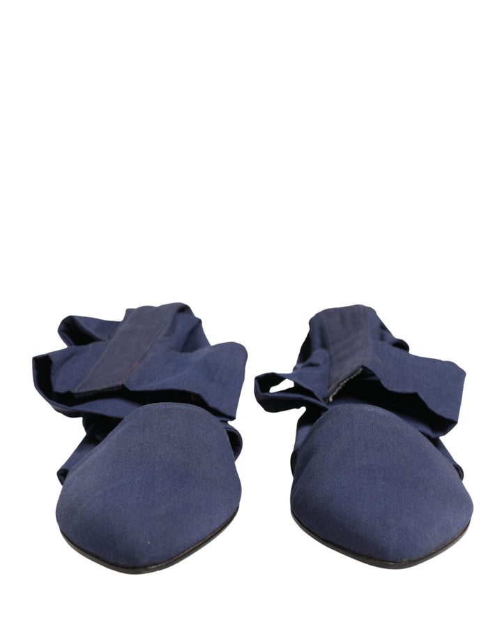 Women’s Dolce &amp; Gabbana Blue Cotton Ankle Boots Shoes