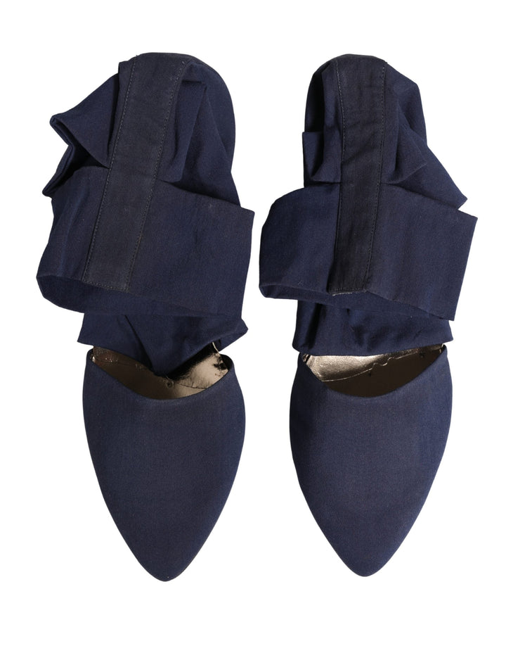 Women’s Dolce &amp; Gabbana Blue Cotton Ankle Boots Shoes