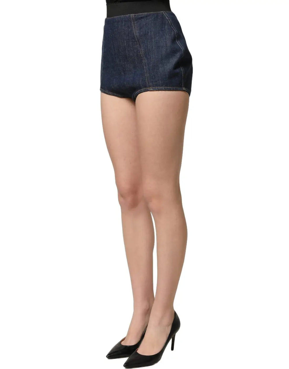 Women’s Dolce & Gabbana Blue Cotton High Waist Denim Hotpants Shorts