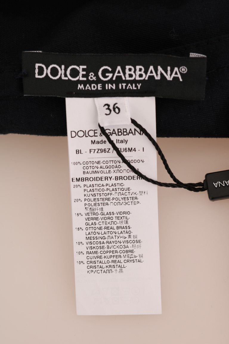 Women’s Dolce &amp; Gabbana Blue Crystal Mamma Sicily Jacket