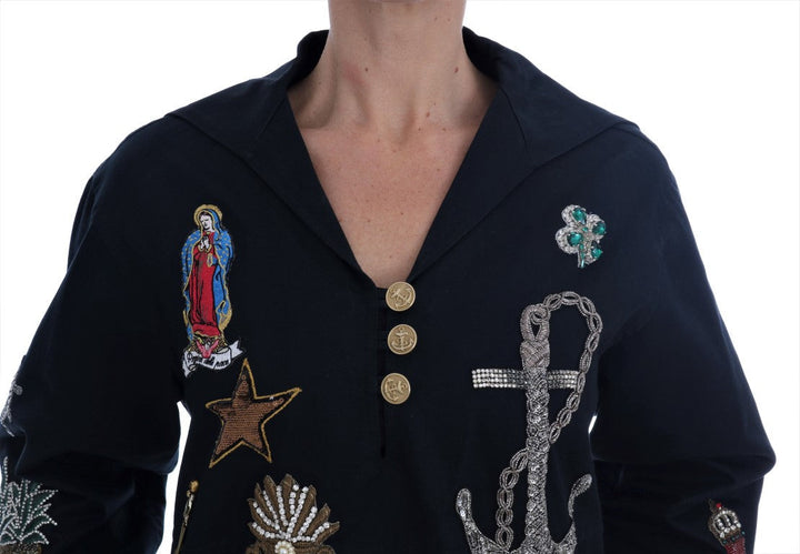 Women’s Dolce &amp; Gabbana Blue Crystal Mamma Sicily Jacket
