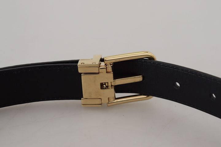 Women’s Dolce &amp; Gabbana Blue Exotic Leather Gold Metal Buckle Belt