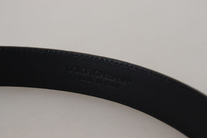 Women’s Dolce &amp; Gabbana Blue Exotic Leather Gold Metal Buckle Belt