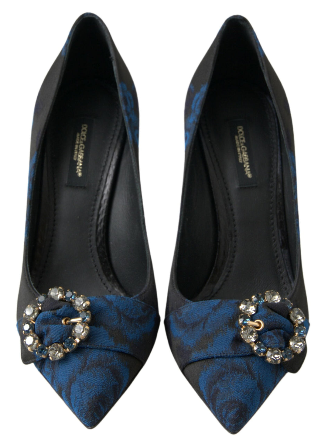 Women’s Dolce &amp; Gabbana Blue Floral Ayers Crystal Pumps Shoes