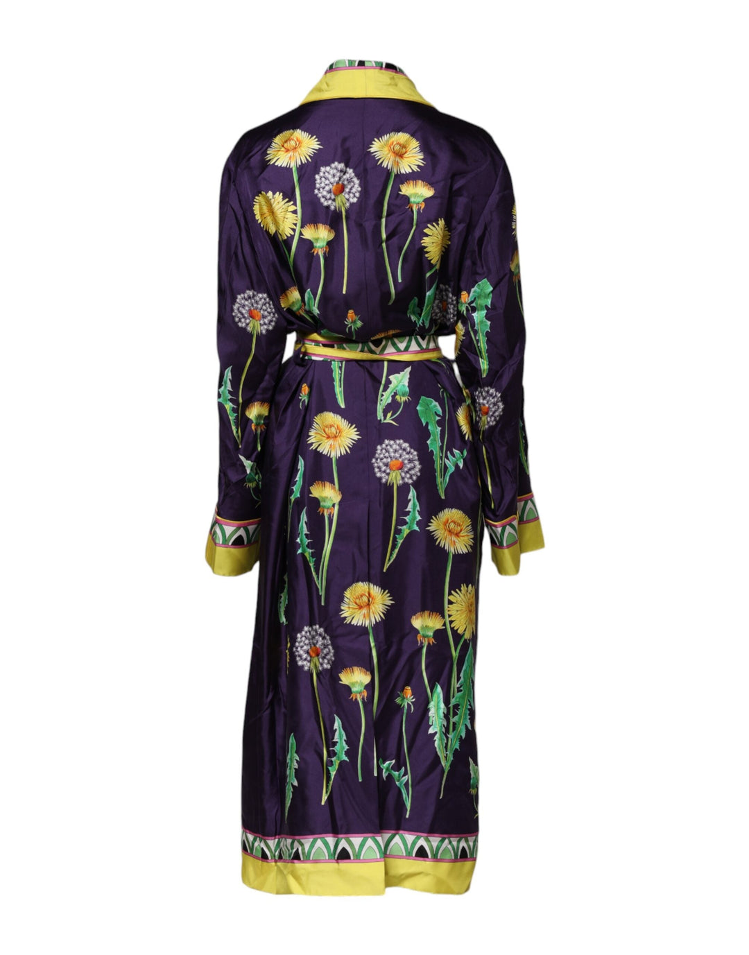 Women’s Dolce &amp; Gabbana Blue Floral Print Silk Long Sleeves Wrap Robe