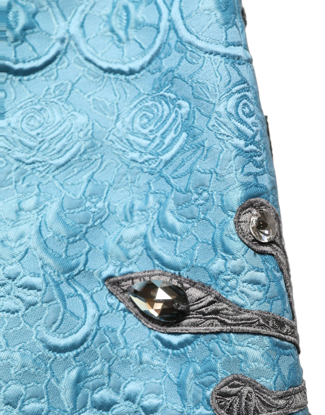 Women’s Dolce &amp; Gabbana Blue Jacquard Embroidered A-line Midi Skirt
