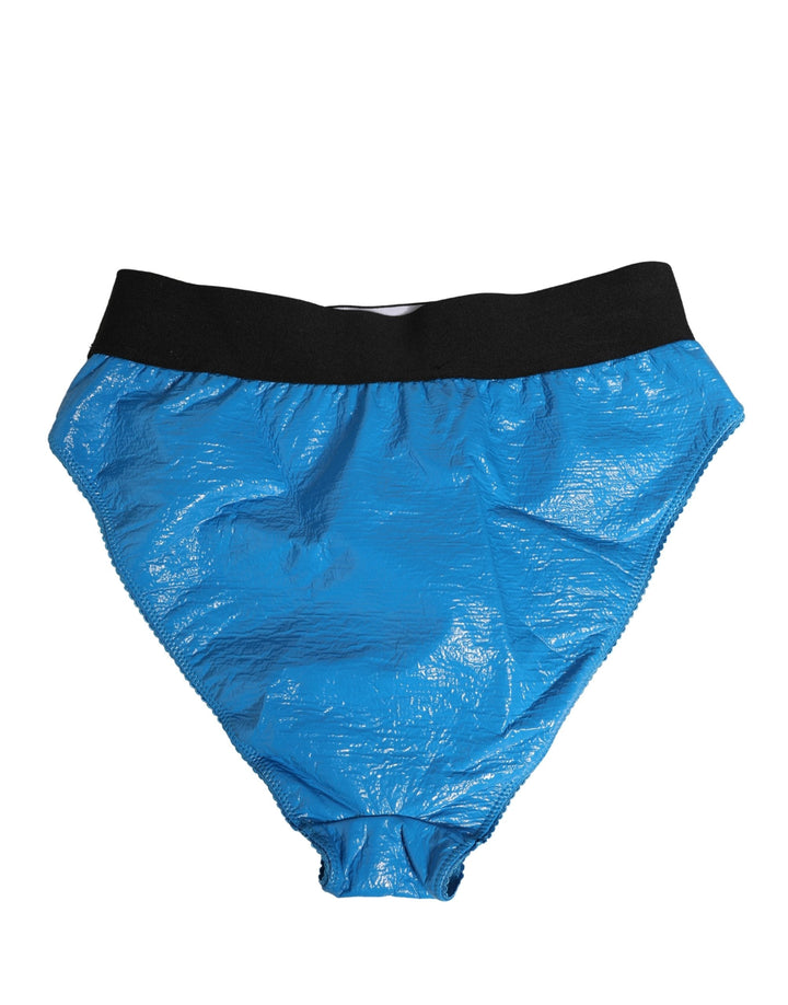 Women’s Dolce &amp; Gabbana Blue Logo Waistband High Waist Brief Underwear