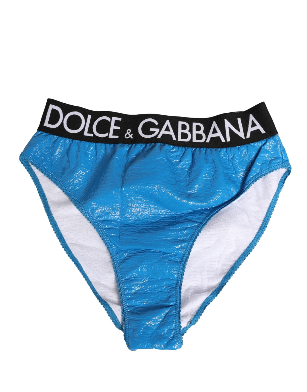 Women’s Dolce &amp; Gabbana Blue Logo Waistband High Waist Brief Underwear