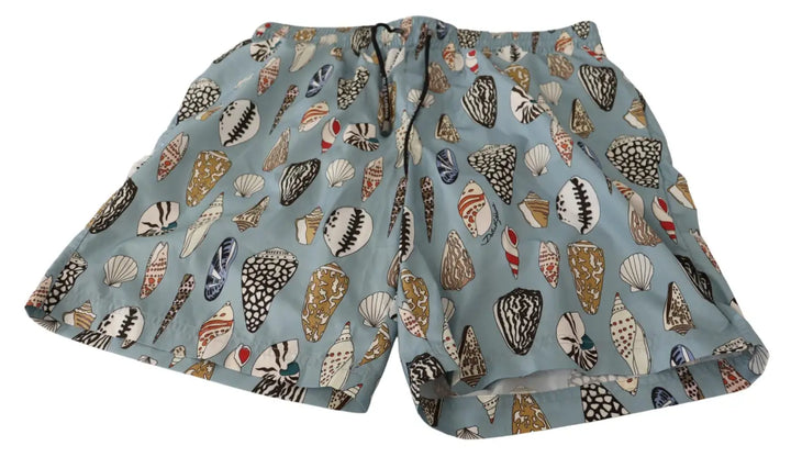 Women’s Dolce &amp; Gabbana Blue Seashell Beachwear Swimwear Shorts