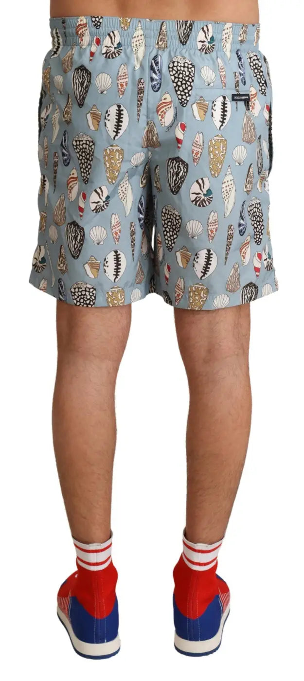 Women’s Dolce &amp; Gabbana Blue Seashell Beachwear Swimwear Shorts