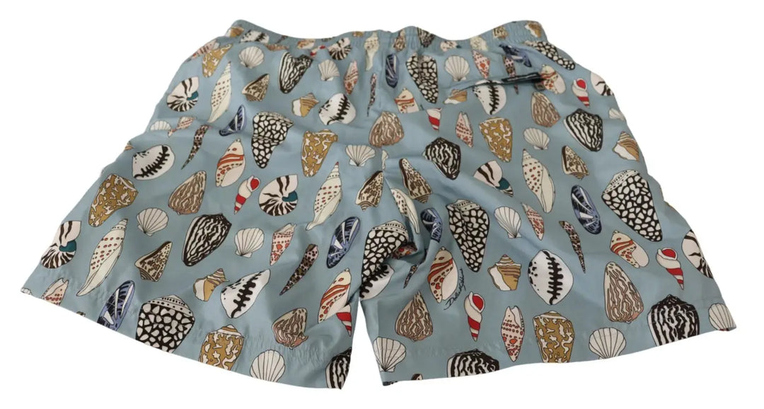 Women’s Dolce &amp; Gabbana Blue Seashell Beachwear Swimwear Shorts