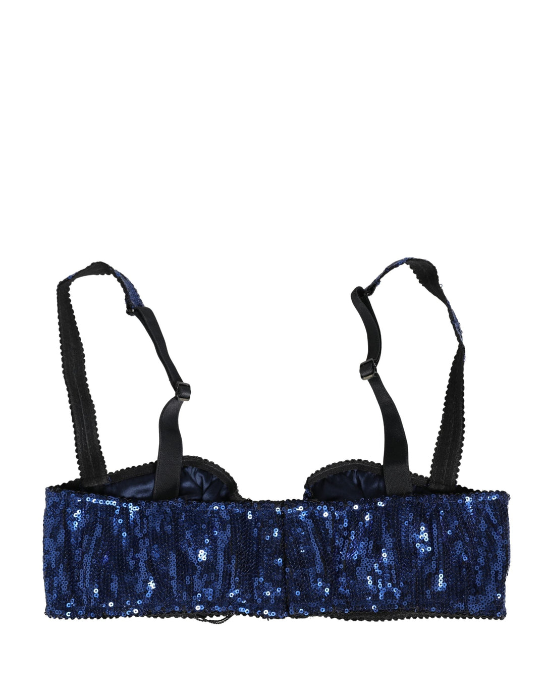 Women’s Dolce &amp; Gabbana Blue Sequined Nyon Balconnet Bra Underwear